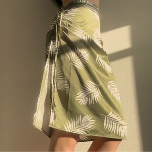 Tropical Green Wrap Skirt